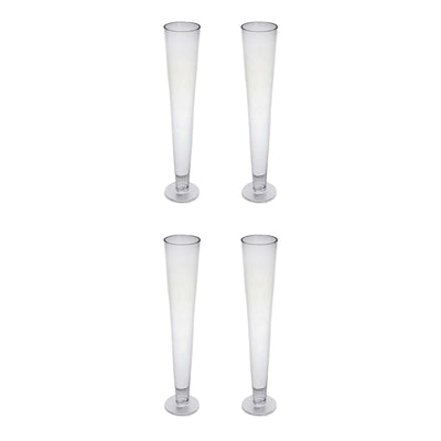 Set of four elegant champagne flutes with a modern design