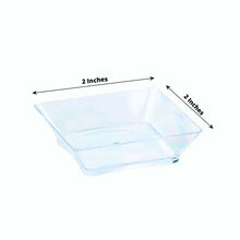 Mini Modern Square 2 Inch Clear Plastic Appetizer Plates 50 Pack Disposable