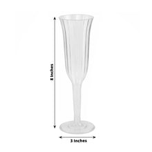 Clear Plastic Disposable Champagne Flutes With Detachable Base And Flared Design 6 oz 