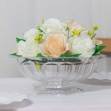 3 Pack Clear Roman Style Footed Compote Bowl Flower Vase, Round Decorative Plastic Planter Pedestal