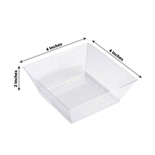 12 Pack | 10oz Clear Sleek Square Plastic Bowls, Disposable Bowls