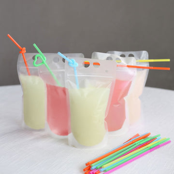 Clear Stand-Up Plastic Drink Pouches - Stylish and Convenient Hydration