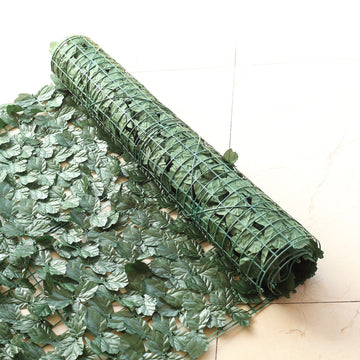 Versatile and Low-Maintenance Dark Green Silk Ivy Leaves Wall Backdrop Panels
