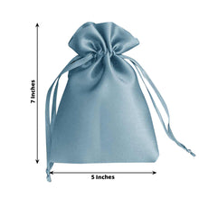 12 Pack Dusty Blue Satin Drawstring Wedding Party Favor Gift Bags - 5"x7"