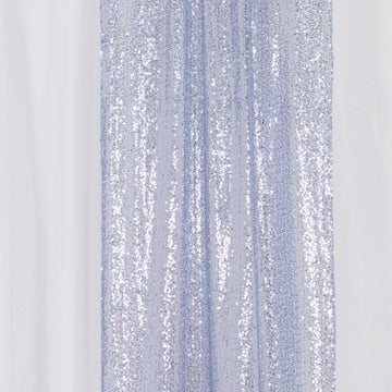 Dusty Blue Sequin Photo Backdrop Curtains