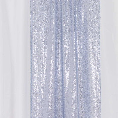 Light blue sequin fabric drape for elegant event decor