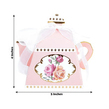 25 Tea Pot Favor Boxes Dusty Rose 4 Inch With Ribbon