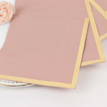 <strong>Soft 2 Ply Dusty Rose Disposable Cocktail Napkins</strong>