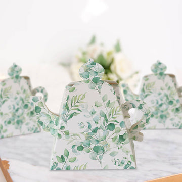 Elevate Your Tea Time Celebrations with Eucalyptus Greenery Mini Teapot Gift Boxes