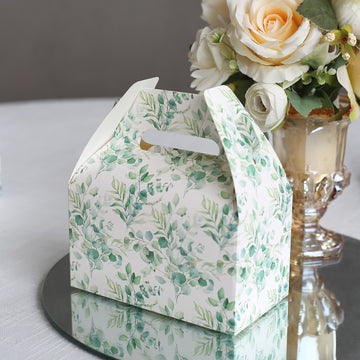 White Green Party Favor Gift Tote Boxes - Add a Touch of Nature to Your Celebrations