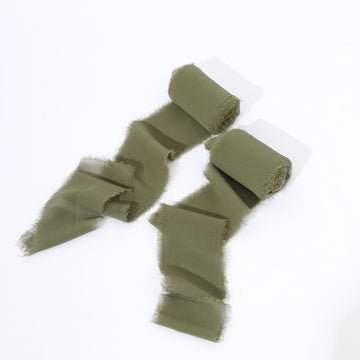 Enhance Your Event Decor with Dusty Sage Green Silk-Like Chiffon Linen Ribbon