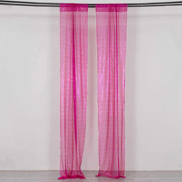 Vibrant and Glamorous Fuchsia Sequin Photo Backdrop Curtains