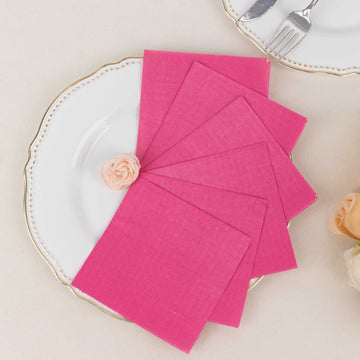 Elevate Your Event with Fuchsia Paper Beverage Napkins