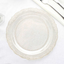 9 Inch Disposable Round Premium Plastic Plates With Scalloped Edges Floral Design Rim