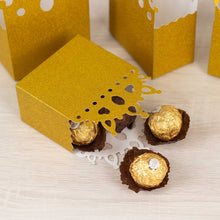 20 Pack Gold Glitter Princess Crown Paper Favor Boxes, Candy Treat Party Decoration - 3.5x 2x5inch