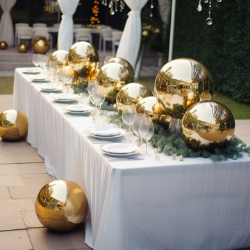 Captivate Your Guests with the Gold Stainless Steel Gazing Globe Mirror Ball
