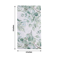 20 Pack Green Eucalyptus Leaf Print Paper Napkins, Soft 2-Ply Boho Style Disposable Dinner