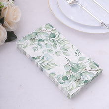 20 Pack Green Eucalyptus Leaf Print Paper Napkins, Soft 2-Ply Boho Style Disposable Dinner Napkins