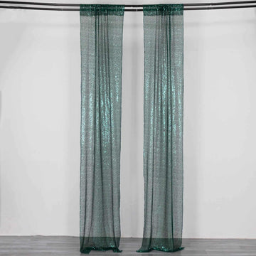 Add a Touch of Glamour with Hunter Emerald Green Sequin Photo Backdrop Curtains
