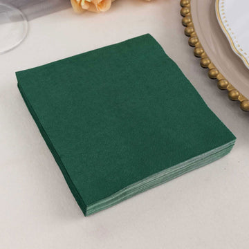 Elevate Your Event Decor with Hunter Emerald Green Beverage Napkins