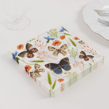 50 Pack Ivory 2-ply Paper Beverage Napkins with Field Herbs and Butterfly Print