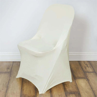 Cream chair cover on a wooden floor.