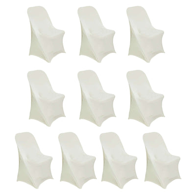 Set of 10 white chair covers for events and parties