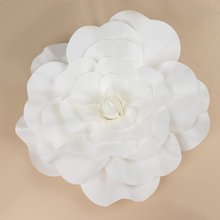 2 Pack | 24inch Large White Real Touch Artificial Foam DIY Craft Roses#whtbkgd