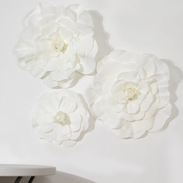 Enhance Your Craft and Floral Projects with Large White Real Touch Foam Roses