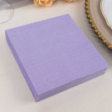 Bulk Lavender Lilac Paper Beverage Napkins for Easy Event Planning