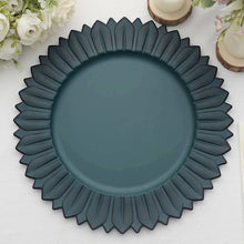 6 Pack | 13inch Matte Teal Sunflower Plastic Dinner Charger Plates