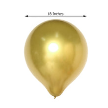 5 Pack | 18inch Metallic Chrome Gold Latex Helium or Air Party Balloons