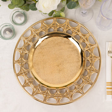 Elevate Your Table with Metallic Gold Acrylic Plastic Serving Plates