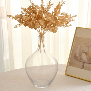 Illuminate Your Space with Metallic Gold Eucalyptus Leaf Vase Fillers