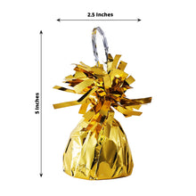 5.5 OZ 5 Inch Metallic Gold Foil Tassel Top Party Balloon Weights 6 Pack