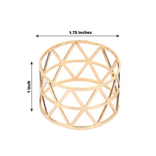 Metallic Gold Paper Napkin Rings 5 Pack Geometric Style