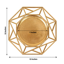 6 Pack Metallic Gold Octagon Acrylic Plastic Charger Plates, 13inch Decorative Dinner Serving Plates