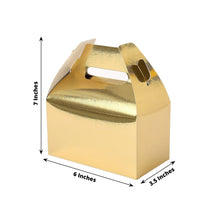 Gold Metallic Tote Gable Boxes In 6 Inch X 3.5 Inch X 7 Inch Sizes Pack Of 25