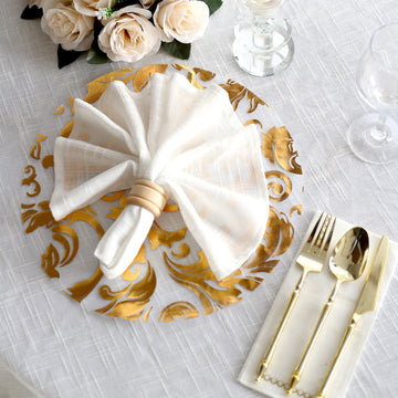 Versatile and Stylish Gold Sheer Organza Round Placemats