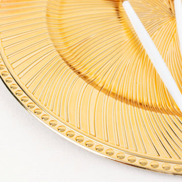 Enhance Your Event Decor with Metallic Gold Swirl Acrylic Charger Plates