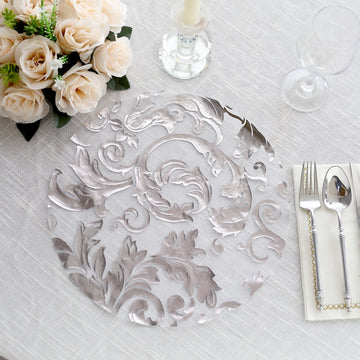 Elevate Your Table Setting with Metallic Silver Sheer Organza Placemats