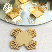 50 Pack Mini Metallic Gold Crown Truffle Cup Dessert Liners, 4inch Cupcake Tray Wrappers