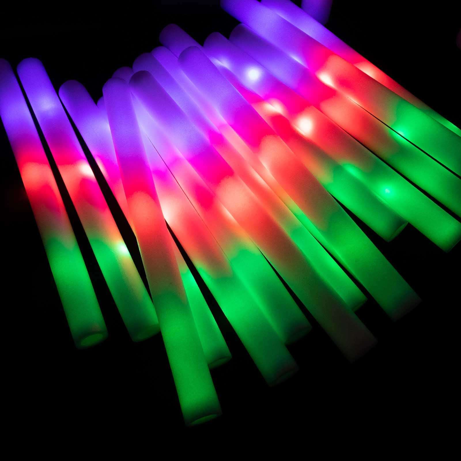 20-Pack Multicolor LED Foam Glow Sticks | eFavormart.com