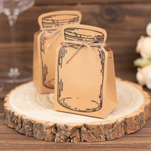 25 Pack Natural Mini Mason Jar Shaped Paper Gift Boxes With Jute Rope Ties