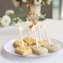 100 Pack Natural Biodegradable Giraffe Bamboo Mini Forks, Double Pronged Eco Friendly Cocktail Picks