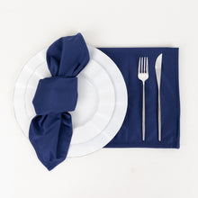 5 Pack Navy Blue Premium Scuba Cloth Napkins, Wrinkle-Free Reusable Dinner Napkins 20x20inch