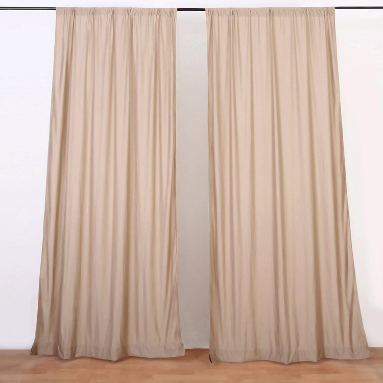 Nude Scuba Polyester Backdrop Drape Curtains, Inherently Flame Resistant Event Divider Panels