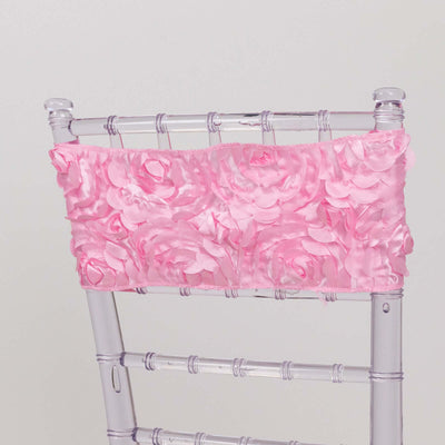 Pink floral chair sash for event decoration