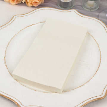 Ivory Dinner Paper Napkins for Elegant Table Settings