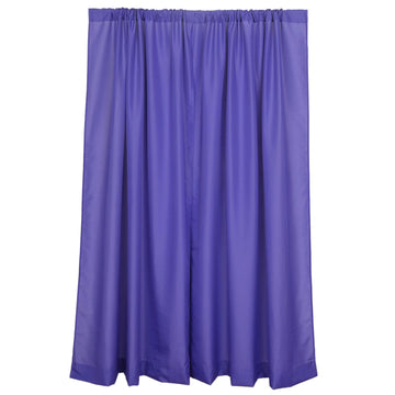 2 Pack Purple Polyester Drapery Panels With Rod Pockets, Photography Backdrop Curtains, 130 GSM 10ftx8ft